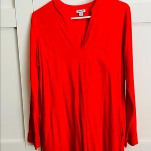 Red Splendid Tunic Shirt Dress